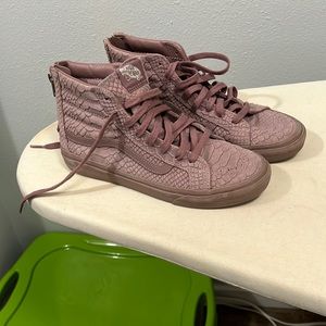 RARE Vans - Mono Python SK8-HI Slim Zip DX - Mauve shoes.
